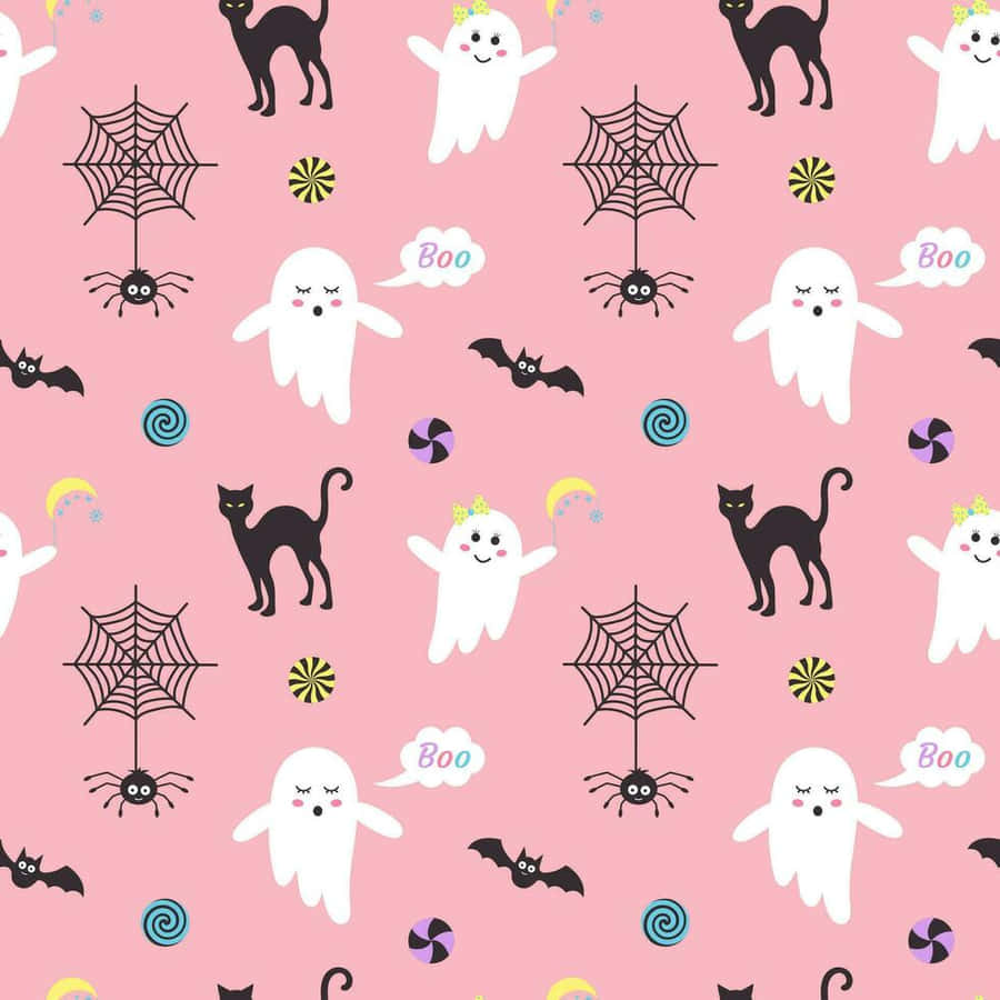 Pastel Halloween Pattern Wallpaper