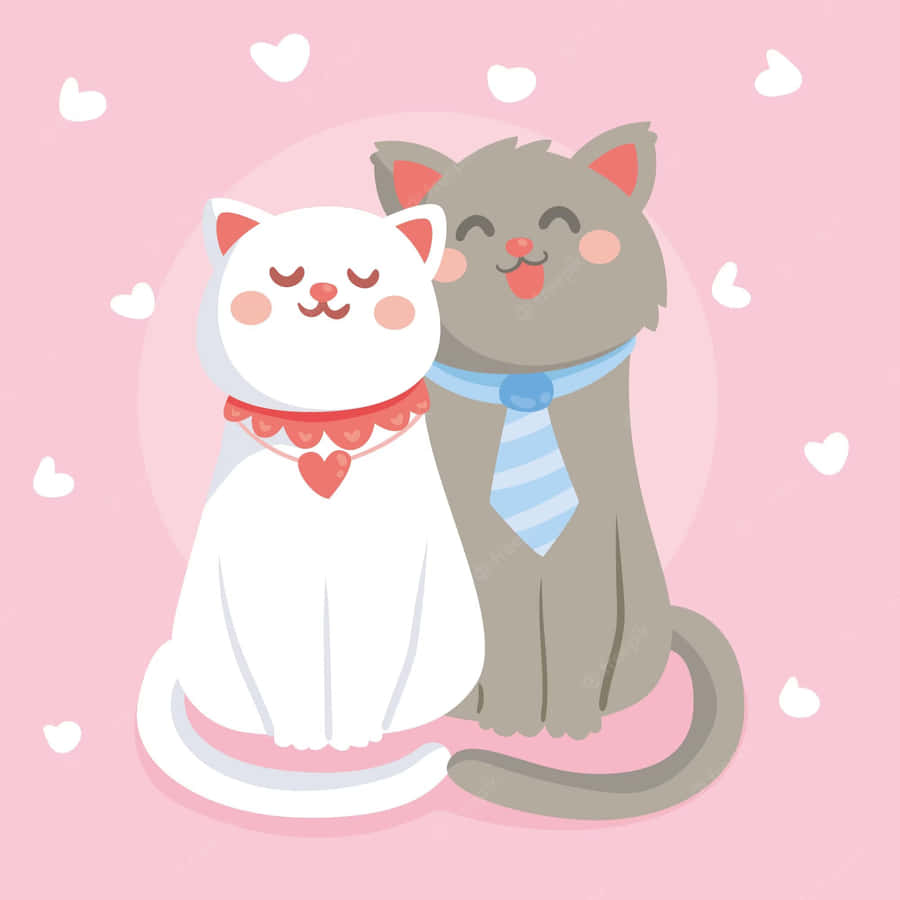 Pastel Harmony - Matching Cat Pfp Wallpaper