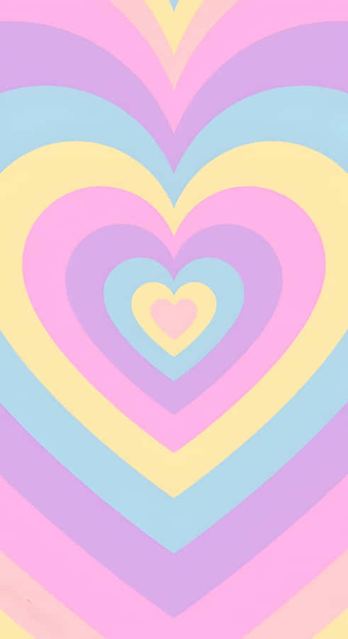 Pastel Heart Layers Wallpaper