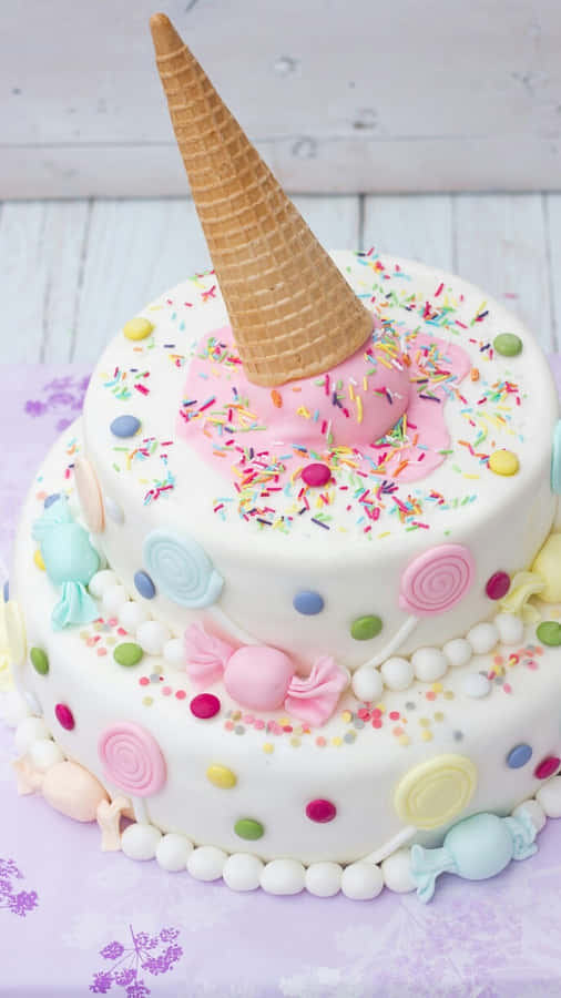 Pastel Ice Cream Cake Iphone Wallpaper