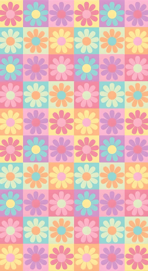 Pastel Indie Floral Pattern Wallpaper