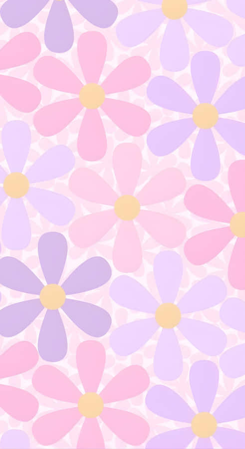 Pastel Indie Floral Pattern Wallpaper