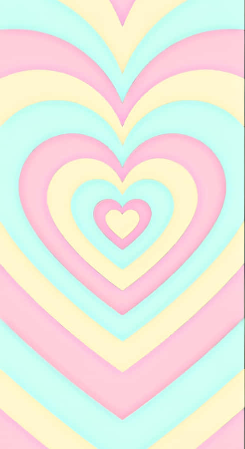 Pastel Indie Heart Pattern Wallpaper