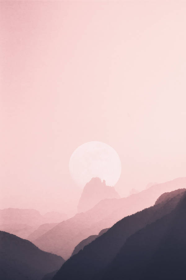 Pastel Iphone Pink Moon Wallpaper