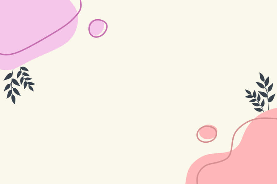 Pastel_ Minimalist_ Background_with_ Leaves Wallpaper