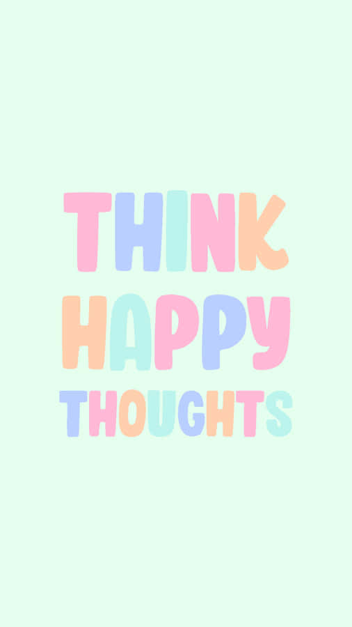 Pastel Minimalist Happy Thoughts Wallpaper