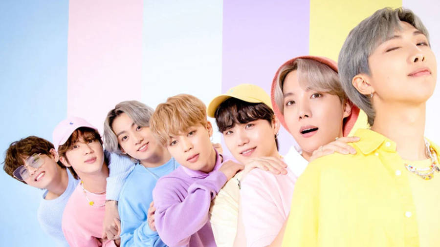 Pastel Outfit And Background Bts Cute Aesthetic Wallpaper