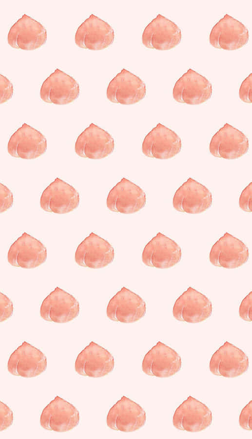Pastel Peach Heart Pattern Aesthetic Wallpaper
