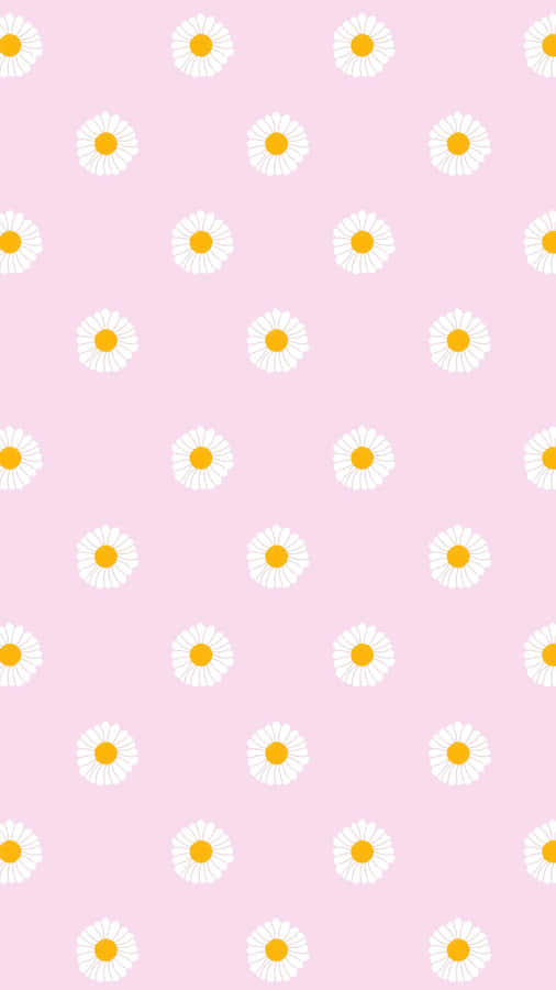 Pastel Pink Daisy Pattern.jpg Wallpaper
