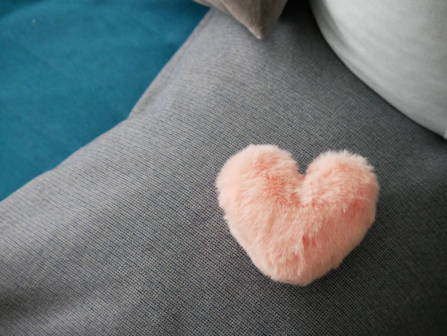 Pastel Pink Heart On Pillow Wallpaper