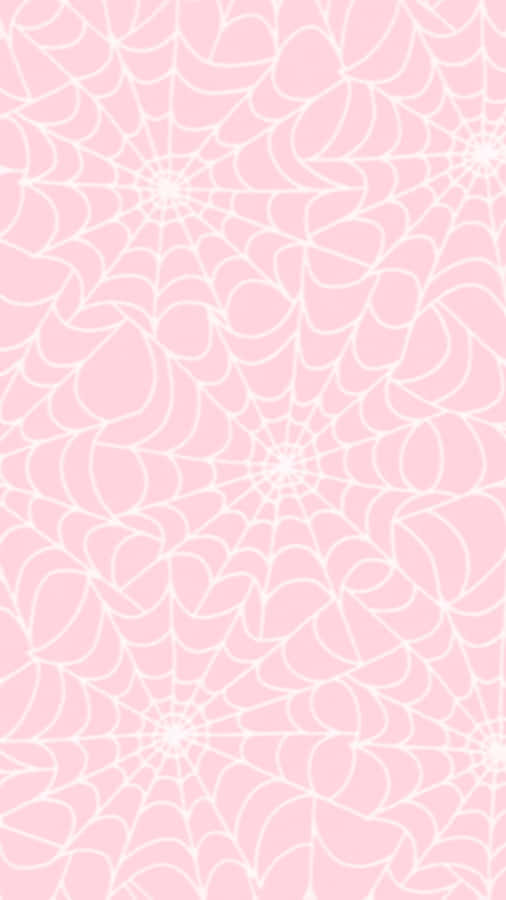 Pastel Pink Spiderweb Pattern Wallpaper