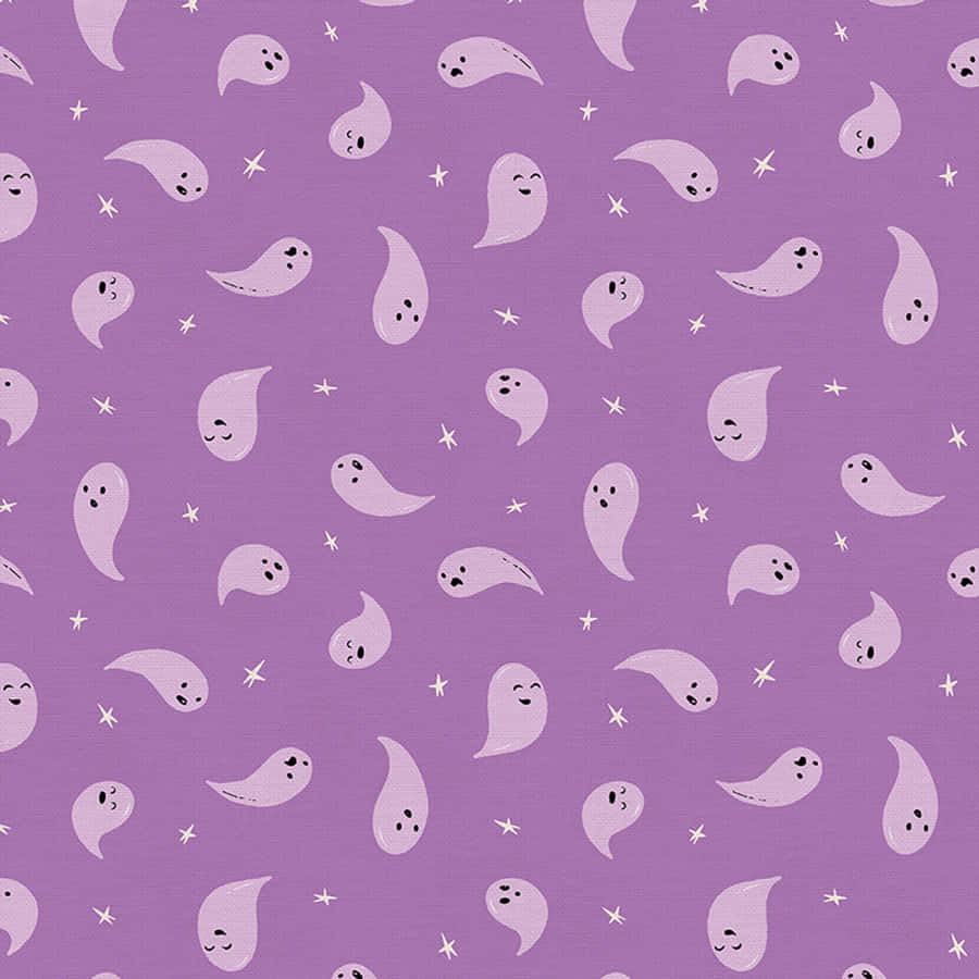 Pastel Purple Ghost Pattern Wallpaper