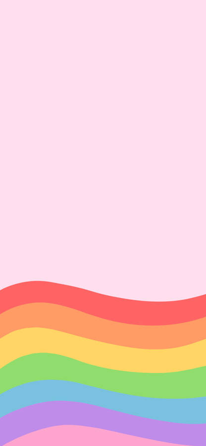 Pastel Rainbow Waves Wallpaper