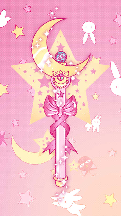 Pastel Sailor Moon Moon Stick Digital Art Wallpaper