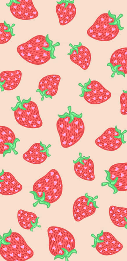 Pastel Strawberry Art Pattern Wallpaper