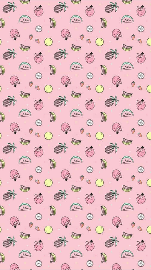 Pastel Strawberry Mixed Fruits Wallpaper