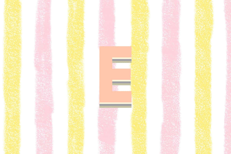 Pastel Striped Backgroundwith Letter E Wallpaper