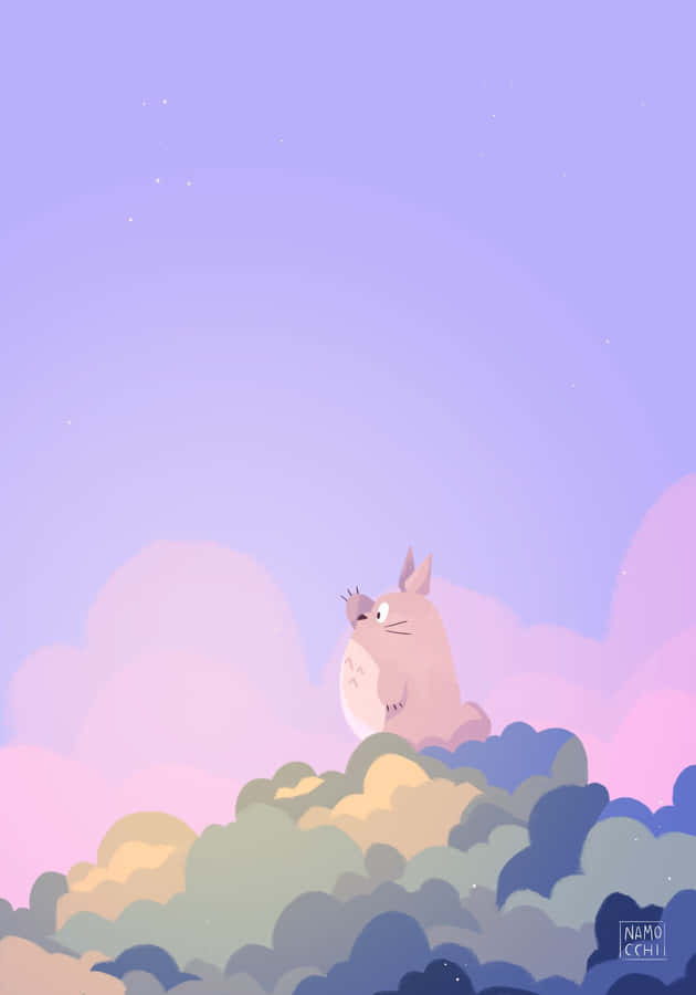 Pastel_ Totoro_ Sunset Wallpaper