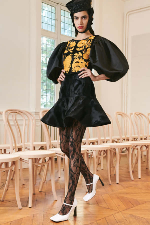 Patou Gold Embroidered Bustier Wallpaper