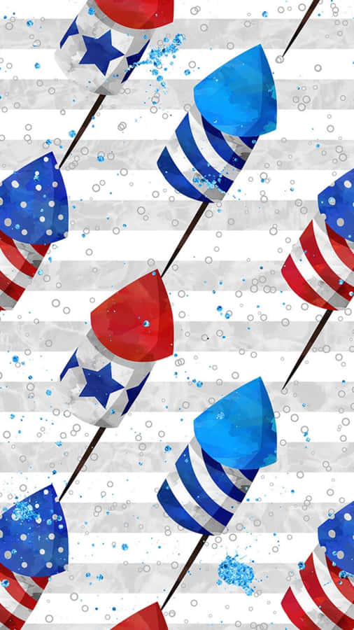 Patriotic Fireworks Pattern4th July Wallpaper