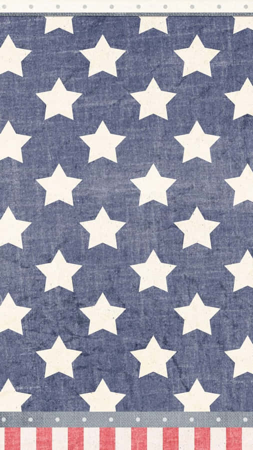 Patriotic Starsand Stripes Fabric Texture Wallpaper