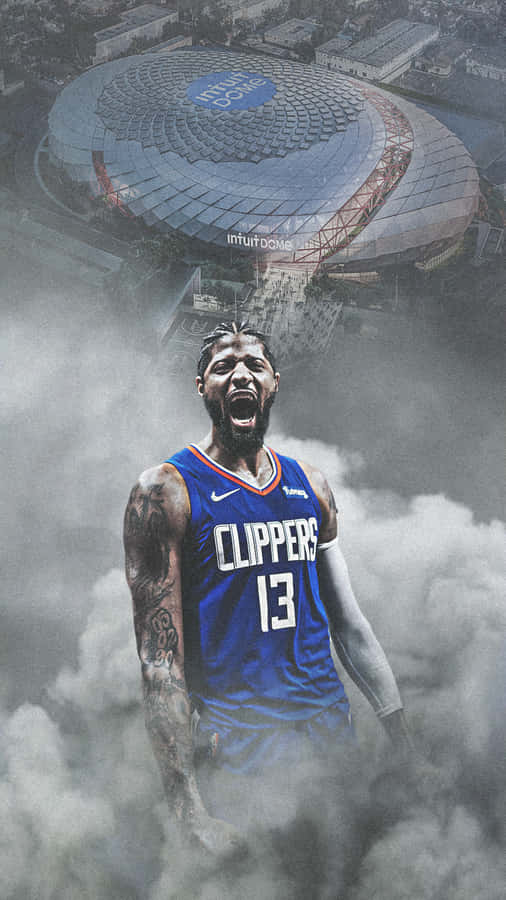 Paul George Rocks The Los Angeles Clippers Jersey Wallpaper
