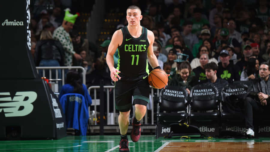 Payton Pritchard Celtics Action Wallpaper