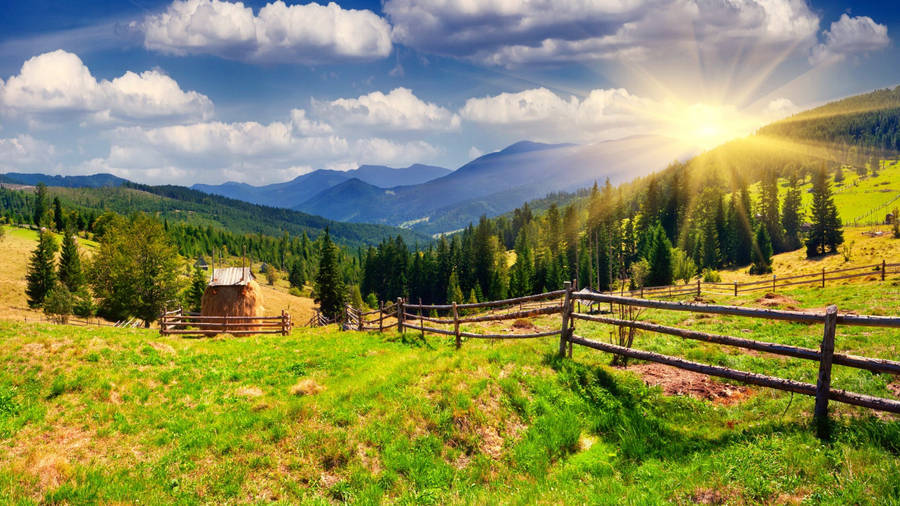 Peaceful Farmland Paradise Wallpaper