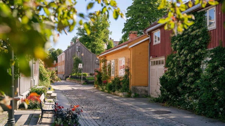 Peaceful Sunset Over The Nidaros Cathedral In Trondheim, Norway Wallpaper