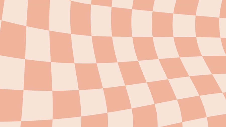 Peach Checkered Pattern Wallpaper