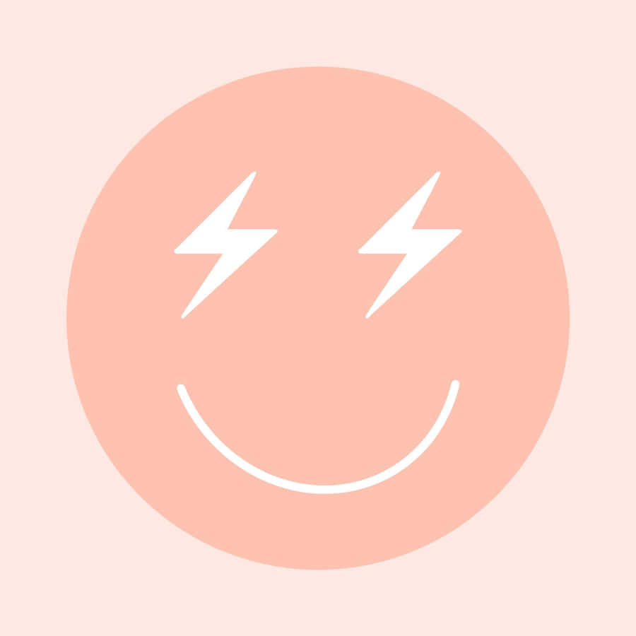 Peachy Lightning Smiley Aesthetic.jpg Wallpaper