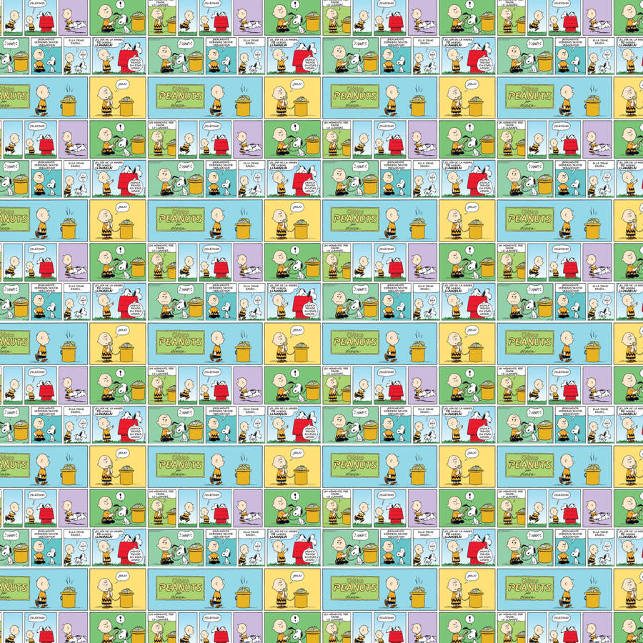 Peanuts Spanish Comic Strip Pattern Wallpaper