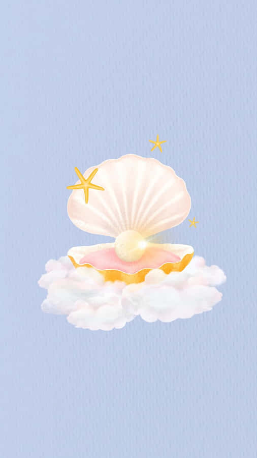 Pearlin Shellon Clouds Illustration Wallpaper