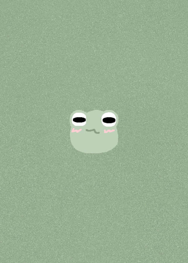 Peeking Froggy Cute Illustration Wallpaper