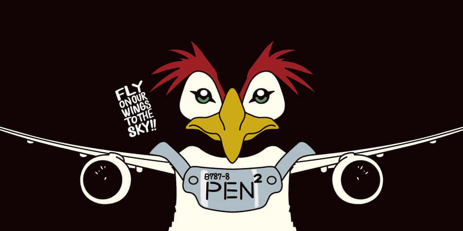 Pen Pen On A Colorful Splash Background Wallpaper