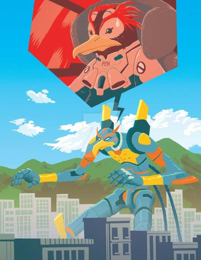 Pen Pen, The Playful Penguin With A Controller Wallpaper