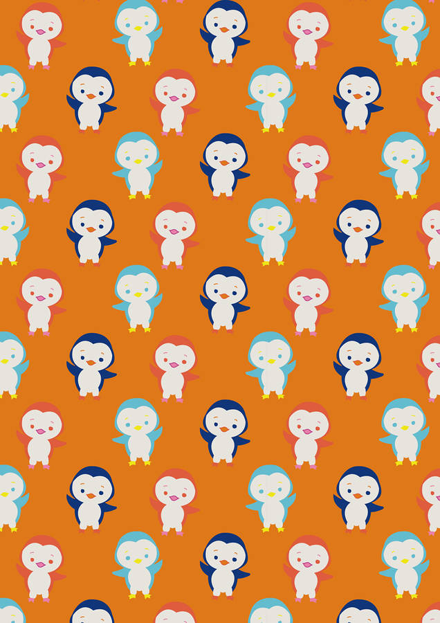 Penguins Cute Pattern Wallpaper