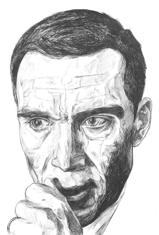 Pensive Man Sketch Artwork Wallpaper