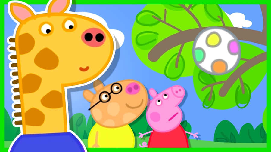 Peppa Pigand Gerald Giraffe Cartoon Wallpaper