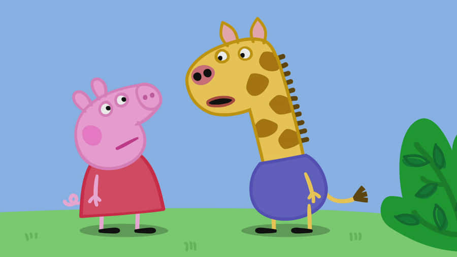 Peppa Pigand Gerald Giraffe Friends Wallpaper