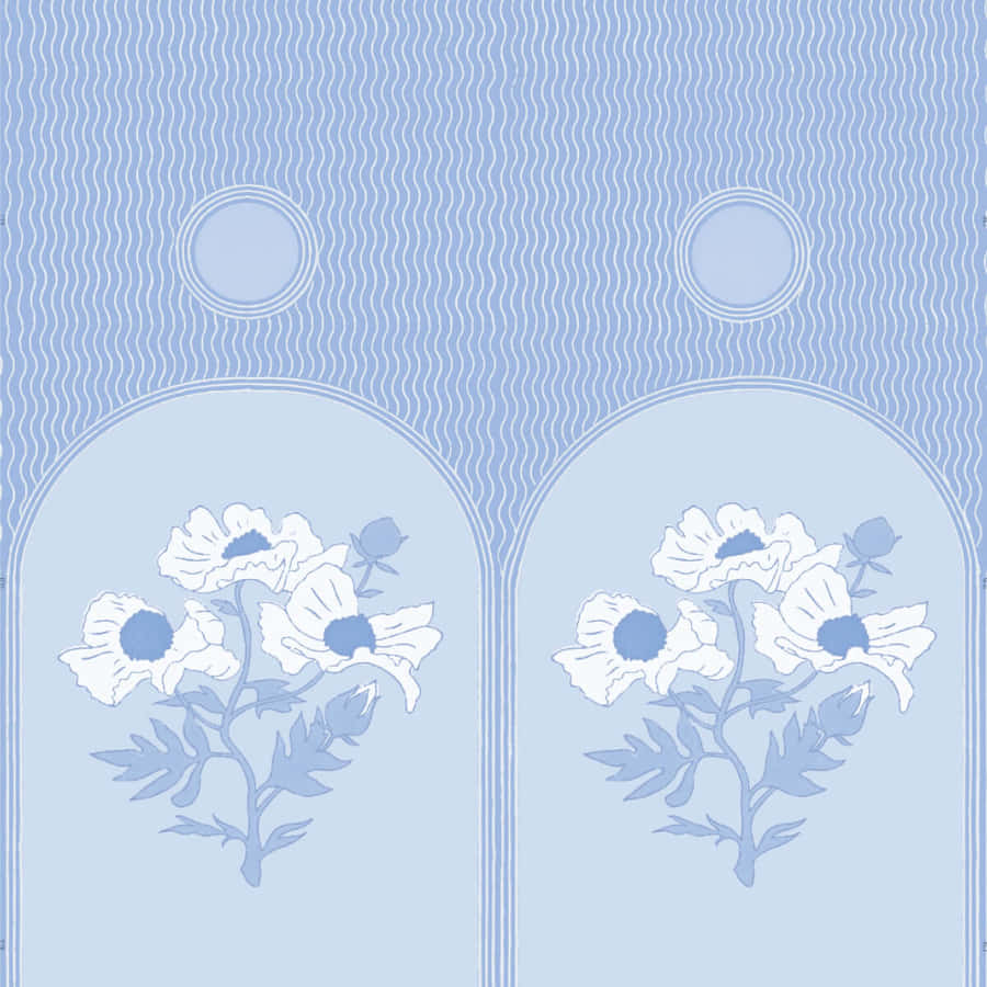 Periwinkle Floral Aesthetic Pattern Wallpaper