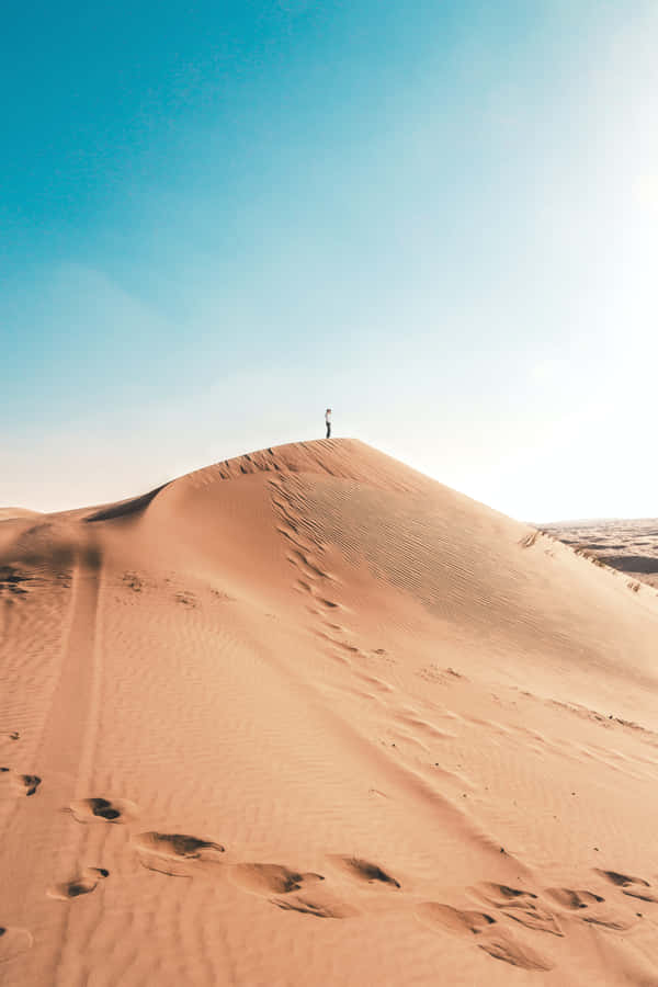 Person Stranded In The Desert Wallpaper