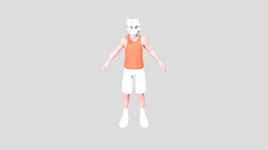 Personin Fox Mask3 D Rendering Wallpaper
