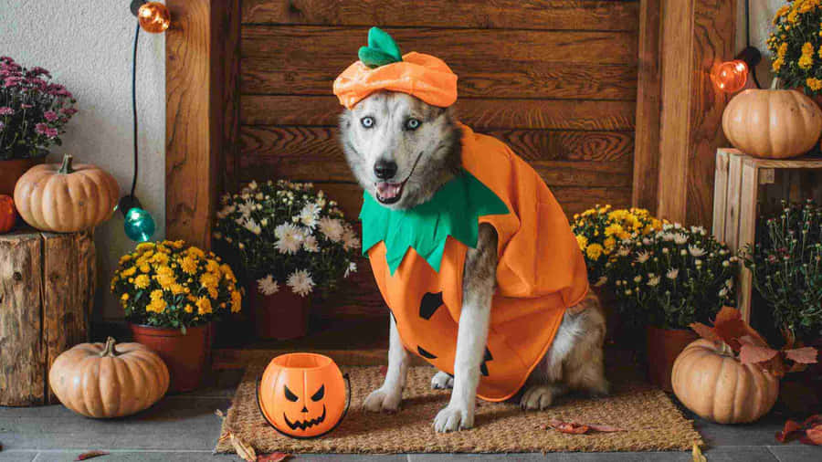Pet's Halloween Costume Fun Wallpaper
