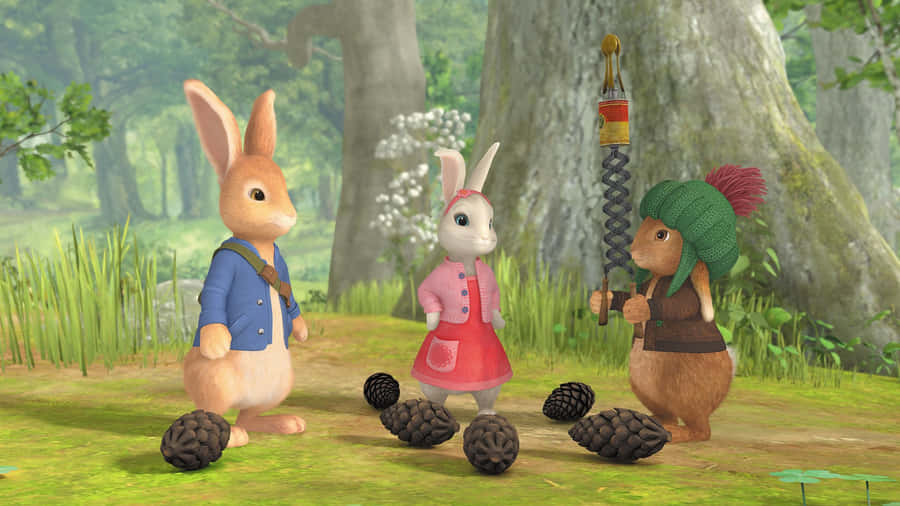 Peter Rabbitand Friendsin Forest Wallpaper