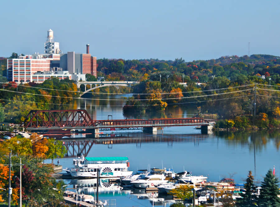 Peterborough Riverfront Autumn Scenery Wallpaper