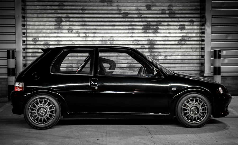 Peugeot106 Black Side Profile Wallpaper