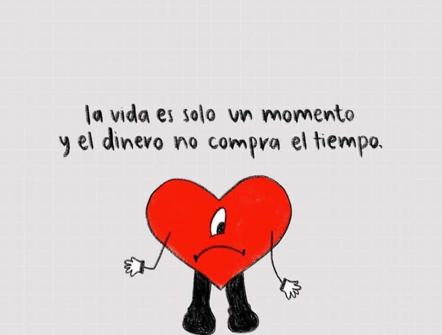 Philosophical Heart Illustration Spanish Quote Wallpaper