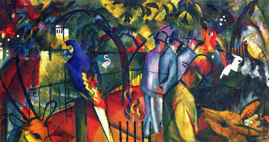 Picasso Vibrant Expressionist Scene Wallpaper