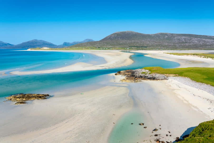 Picture A Beautiful Landscape With A Bright Azure Blue Sky Wallpaper